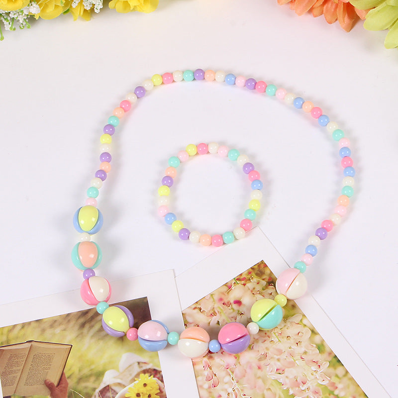 Collares de cuentas de color caramelo al por mayor Juego de dos